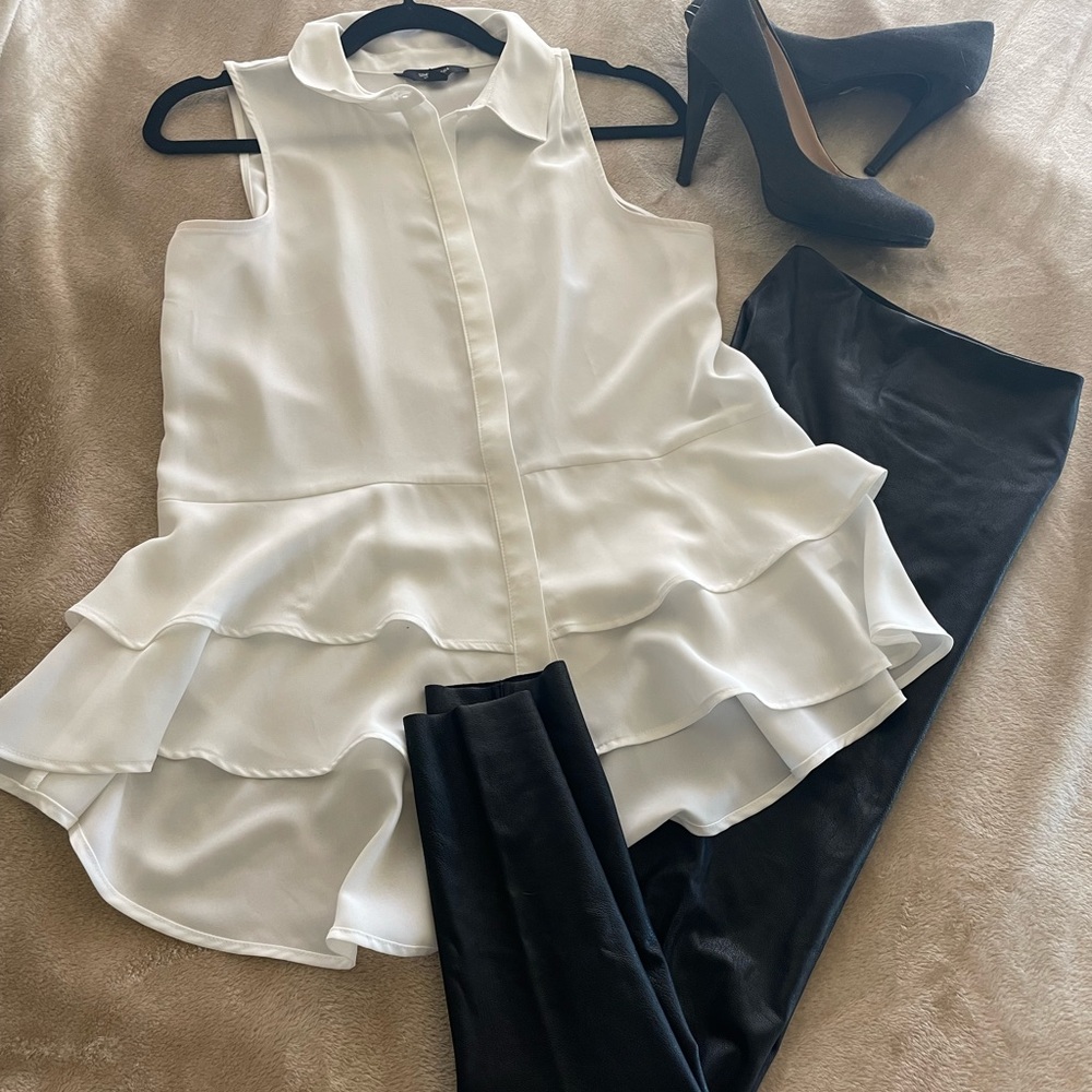 Simply Vera Wang sleeveless drape blouse sz XS